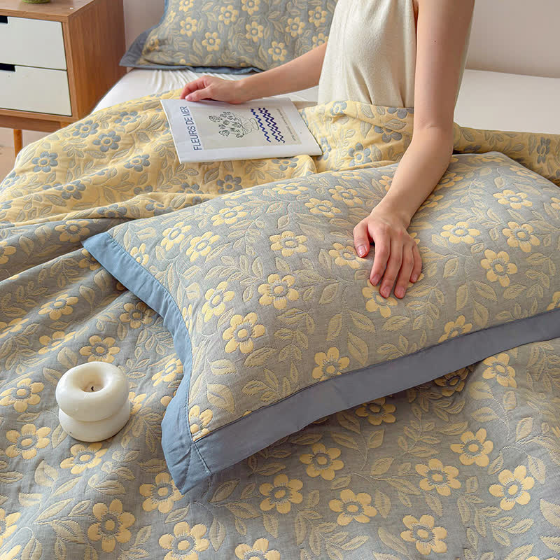 Ownkoti 3-Layer Muslin Cotton Floral Blanket Quilt - image 10