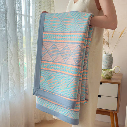 Ownkoti Geometric Wheat 3-Layer Muslin Cotton Quilt - image 8