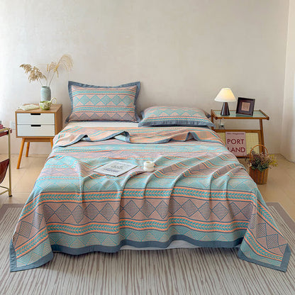 Ownkoti Geometric Wheat 3-Layer Muslin Cotton Quilt - image 3