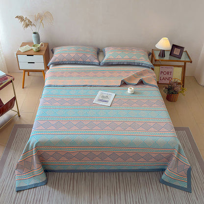 Ownkoti Geometric Wheat 3-Layer Muslin Cotton Quilt - image 5