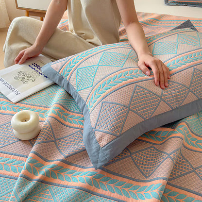 Ownkoti Geometric Wheat 3-Layer Muslin Cotton Quilt - image 9