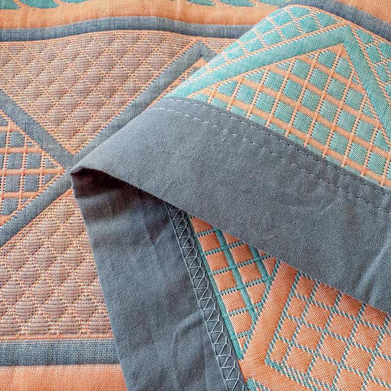 Ownkoti Geometric Wheat 3-Layer Muslin Cotton Quilt - image 10