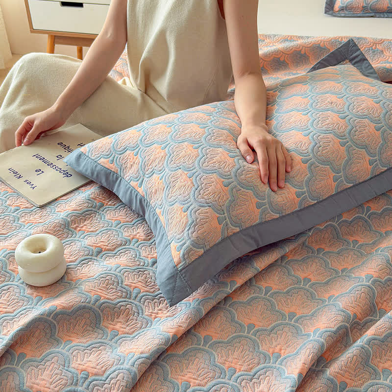Ownkoti Jacquard Sea Shell 3-Layer Muslin Cotton Quilt - image 9