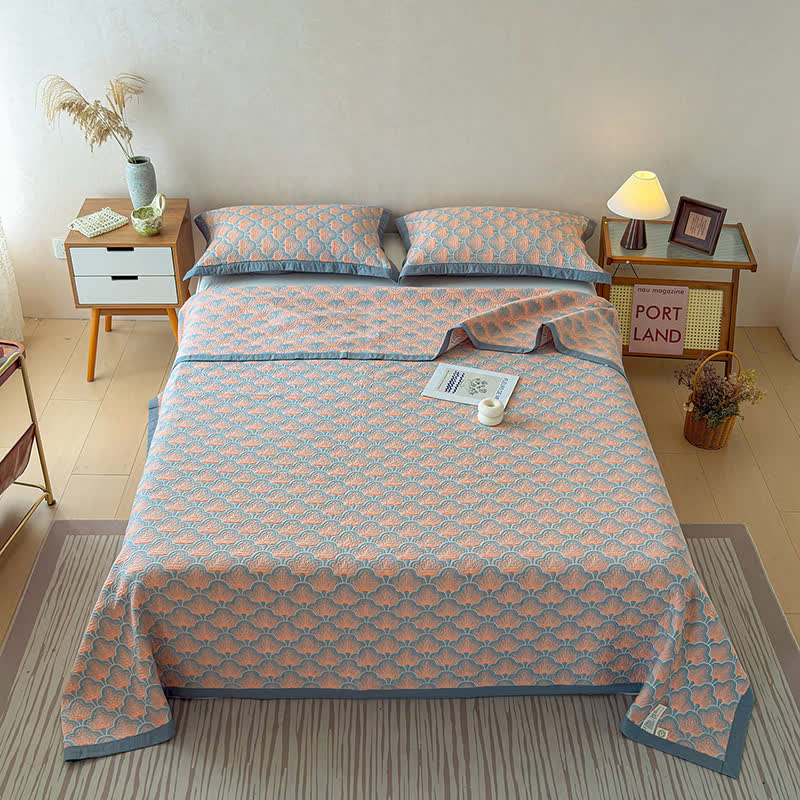 Ownkoti Jacquard Sea Shell 3-Layer Muslin Cotton Quilt - image 4