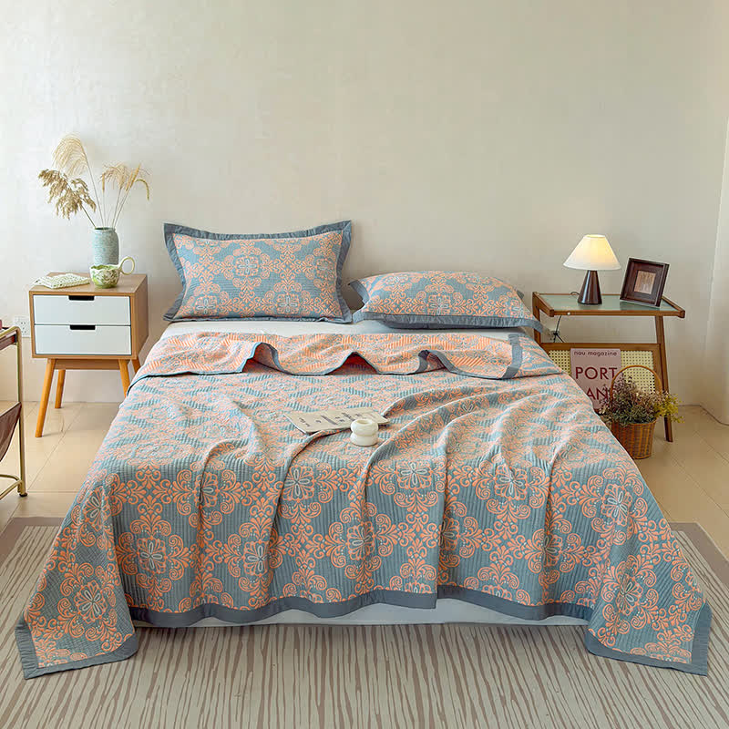 Ownkoti Vintage 3-Layer Muslin Cotton Bedspread Quilt - image 4