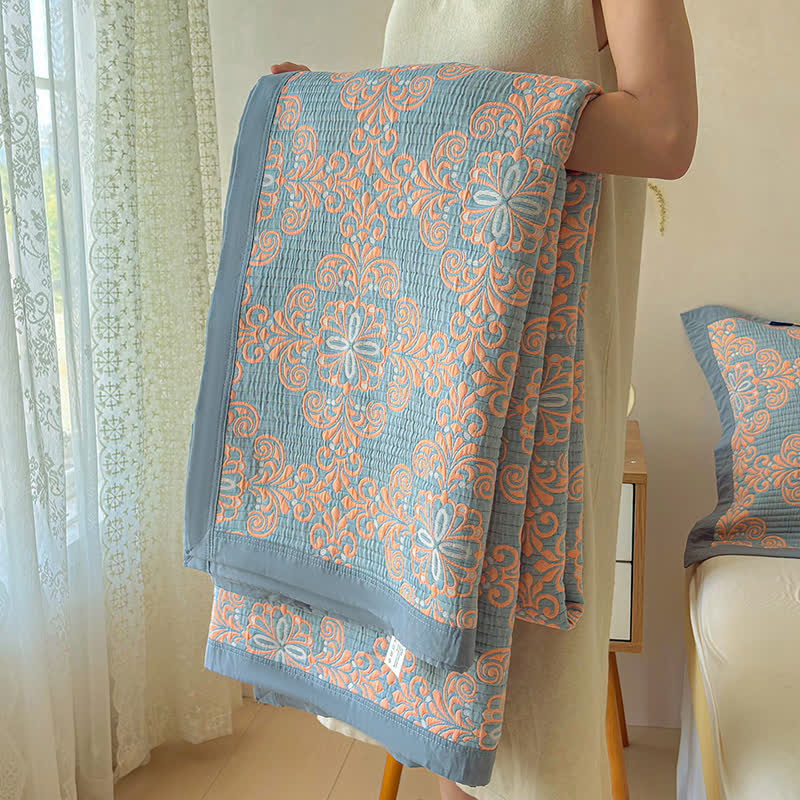 Ownkoti Vintage 3-Layer Muslin Cotton Bedspread Quilt - image 9