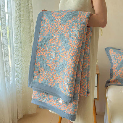 Ownkoti Vintage 3-Layer Muslin Cotton Bedspread Quilt - image 9