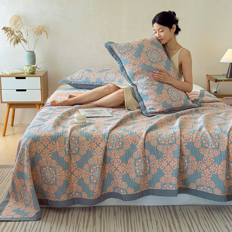Ownkoti Vintage 3-Layer Muslin Cotton Bedspread Quilt - image 2