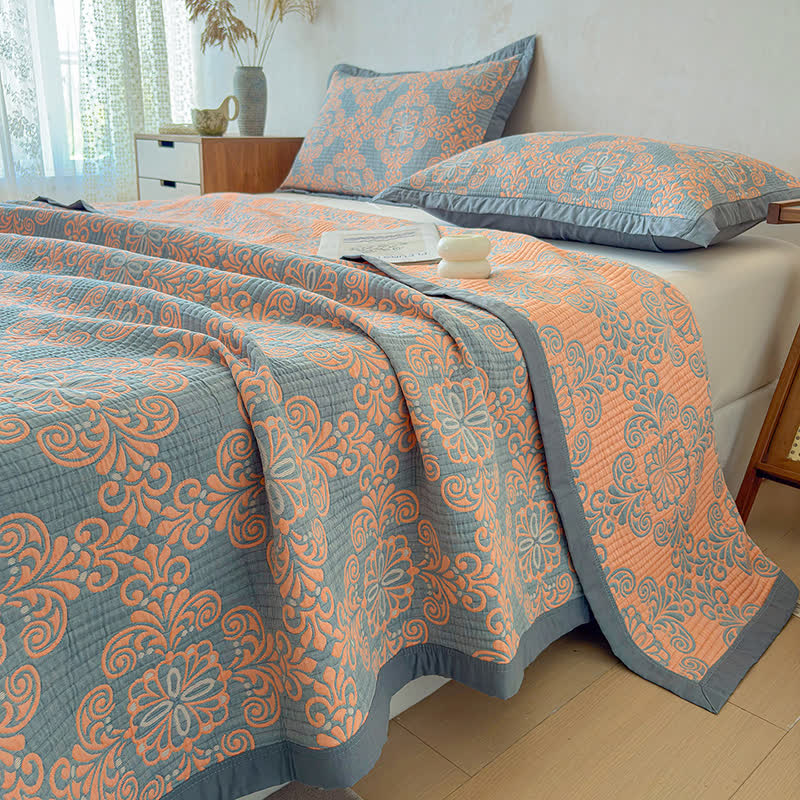 Ownkoti Vintage 3-Layer Muslin Cotton Bedspread Quilt - image 6