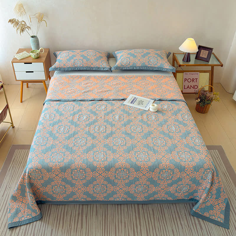 Ownkoti Vintage 3-Layer Muslin Cotton Bedspread Quilt - image 5