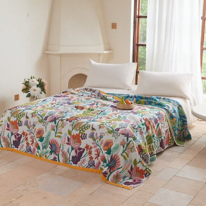 Ownkoti Botanical Garden Cotton Gauze Quilt Blanket - image 6