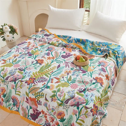 Ownkoti Botanical Garden Cotton Gauze Quilt Blanket - image 7