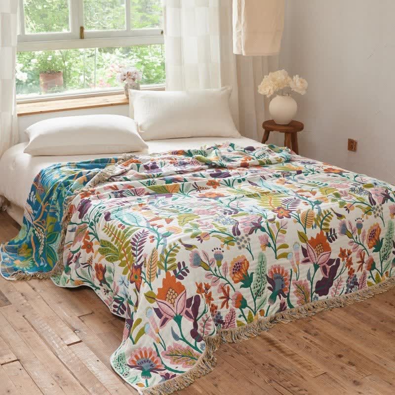 Ownkoti Botanical Garden Cotton Gauze Quilt Blanket - image 2