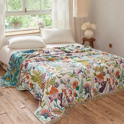 Ownkoti Botanical Garden Cotton Gauze Quilt Blanket - image 2