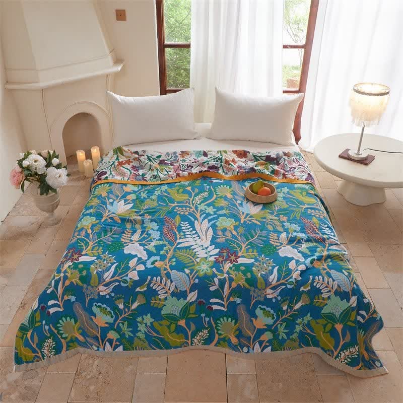Ownkoti Botanical Garden Cotton Gauze Quilt Blanket - image 5
