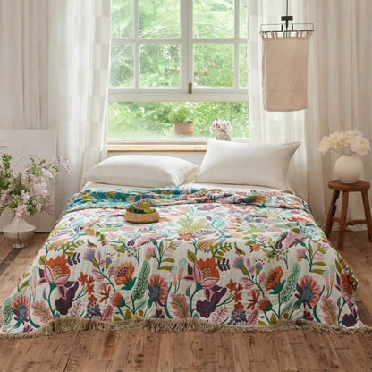 Ownkoti Botanical Garden Cotton Gauze Quilt Blanket - image 1