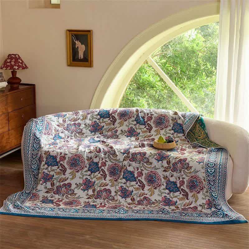 Ownkoti Vintage Bohemian Floral Cotton Quilt Blanket - image 7