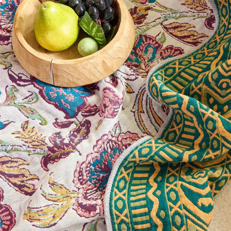 Ownkoti Vintage Bohemian Floral Cotton Quilt Blanket - image 9