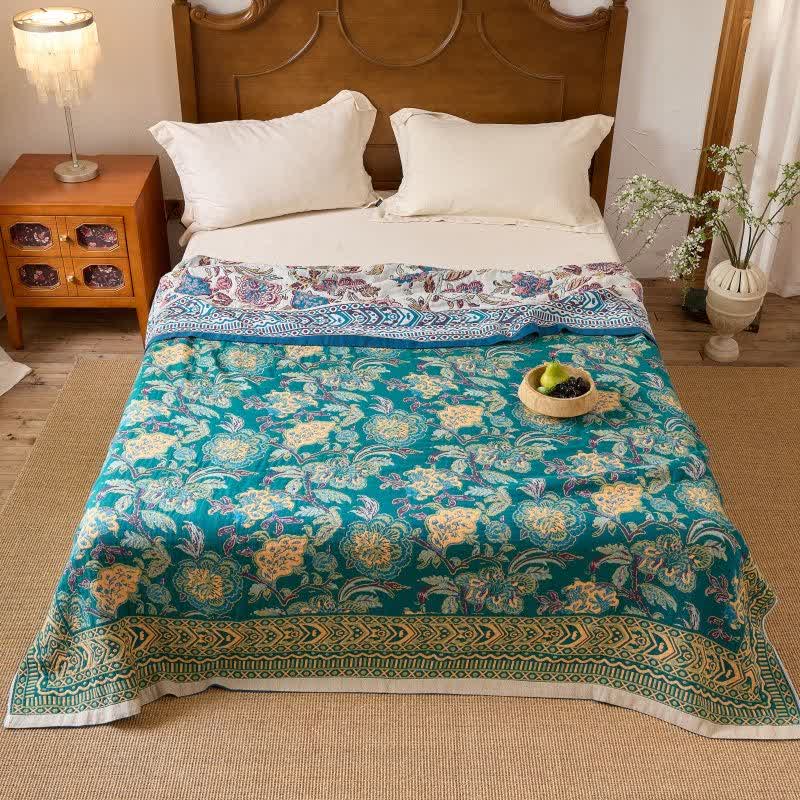 Ownkoti Vintage Bohemian Floral Cotton Quilt Blanket - image 6