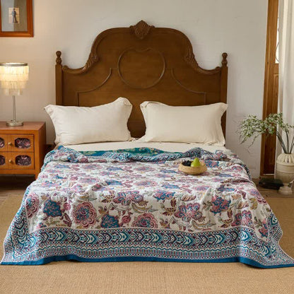 Ownkoti Vintage Bohemian Floral Cotton Quilt Blanket - image 2