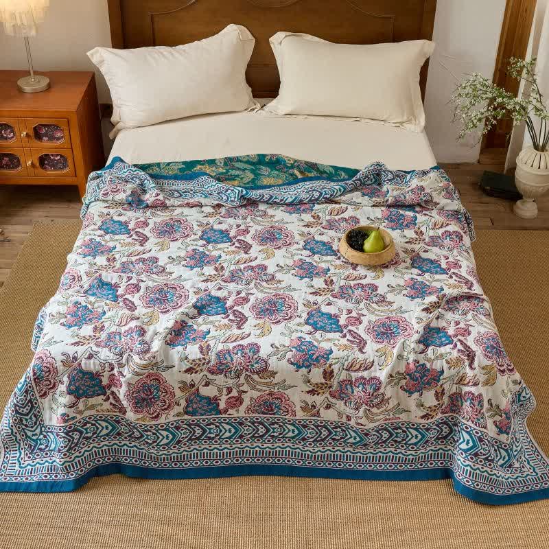 Ownkoti Vintage Bohemian Floral Cotton Quilt Blanket - King - image 0
