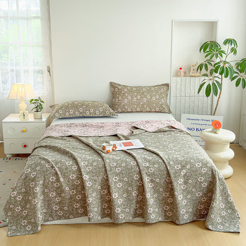 Ownkoti Reversible Rustic Flower Jacquard Cotton Quilt - image 1