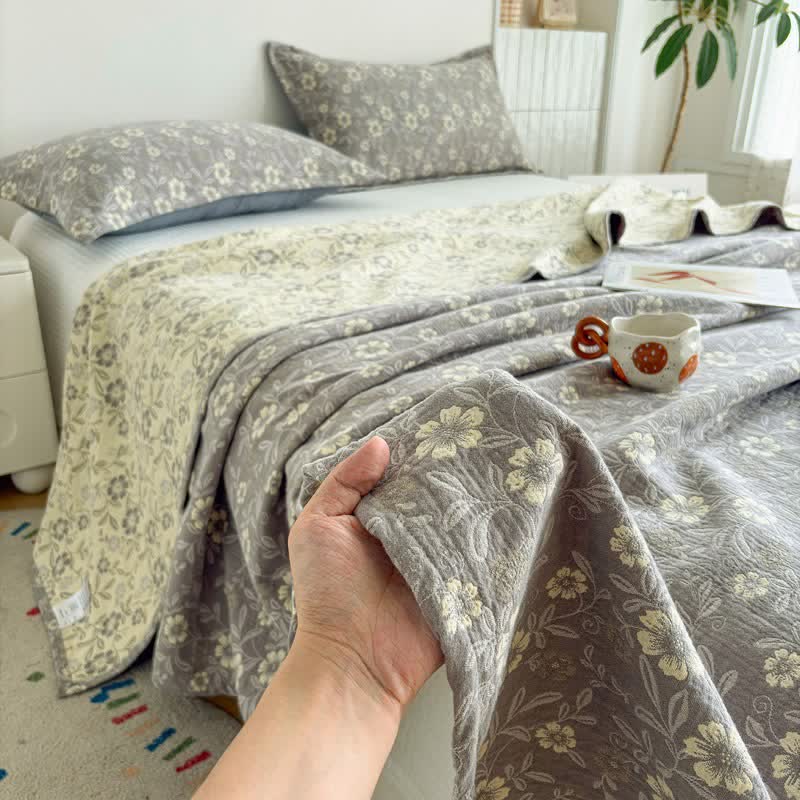 Ownkoti Reversible Rustic Flower Jacquard Cotton Quilt - image 10