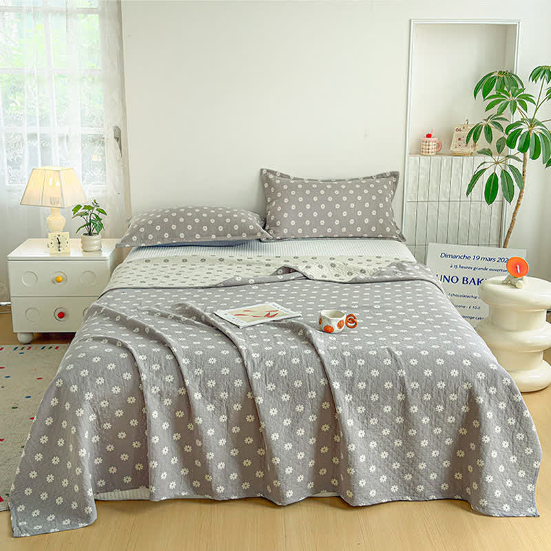 Ownkoti Gray Floral Jacquard Cotton Quilt - image 1
