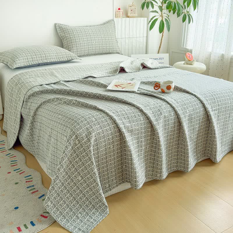 Ownkoti Modern Geometric Pattern Jacquard Cotton Quilt - image 10