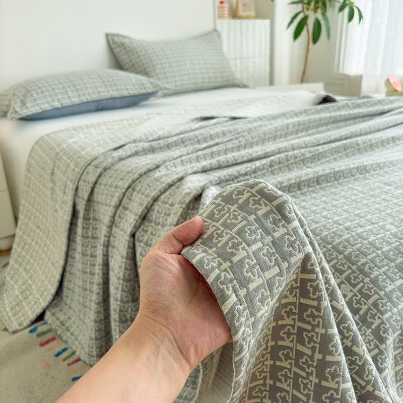 Ownkoti Modern Geometric Pattern Jacquard Cotton Quilt - image 11