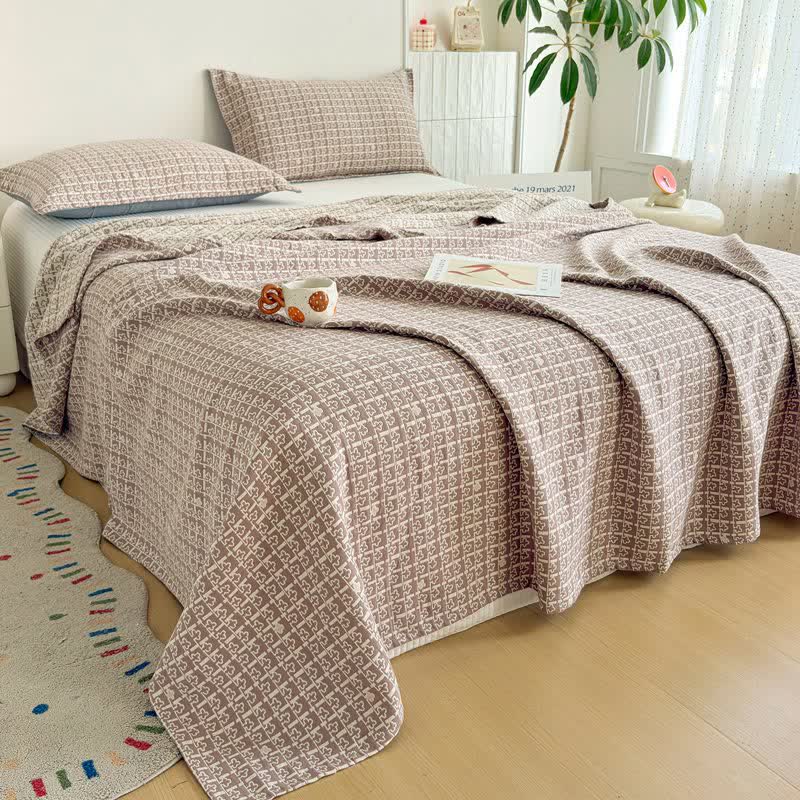 Ownkoti Modern Geometric Pattern Jacquard Cotton Quilt - image 2