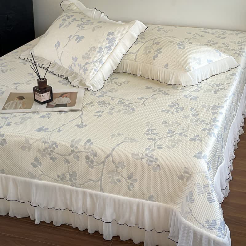 Ownkoti Ruffled Floral & Branch Bedspread Set - image 10