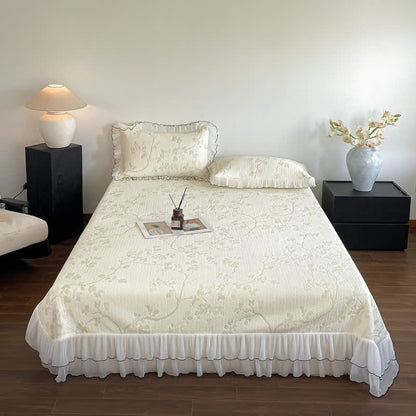Ownkoti Ruffled Floral & Branch Bedspread Set - image 2