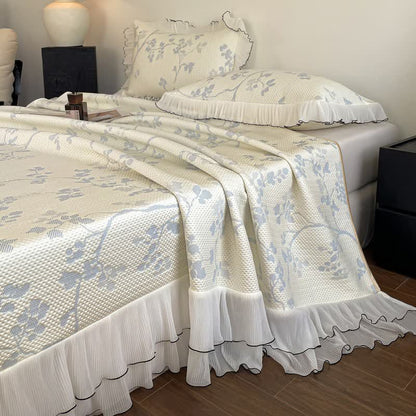 Ownkoti Ruffled Floral & Branch Bedspread Set - image 7