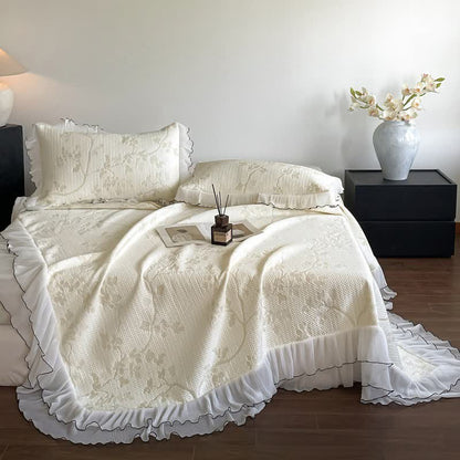 Ownkoti Ruffled Floral & Branch Bedspread Set - image 8