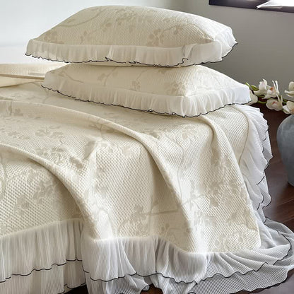 Ownkoti Ruffled Floral & Branch Bedspread Set - image 5