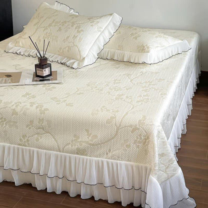 Ownkoti Ruffled Floral & Branch Bedspread Set - image 3