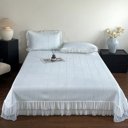 Ownkoti Ruffled Vertical Floral Bedspread Set - image 2