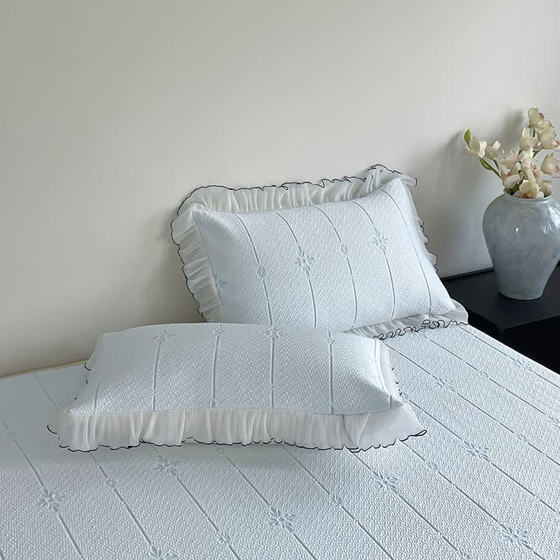 Ownkoti Ruffled Vertical Floral Bedspread Set - image 7