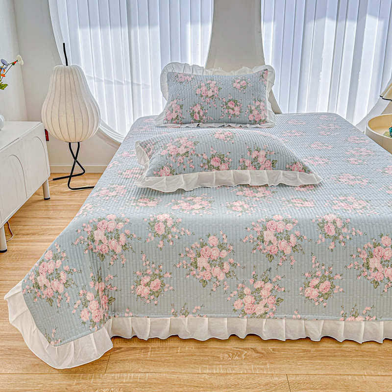Ownkoti Ruffled Pink Rose Twill Cotton Coverlet - image 4