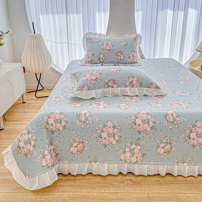 Ownkoti Ruffled Pink Rose Twill Cotton Coverlet - image 4