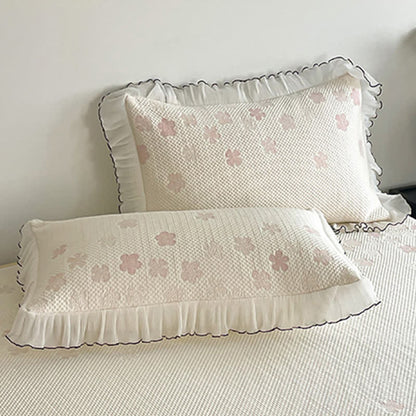 Ownkoti Ruffled Floral Jacquard Bedspread Set - image 7