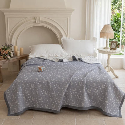 Ownkoti Reversible Moon & Star Cotton Quilt - 2PCS Pillow Towels - 20" x 31" - image 0
