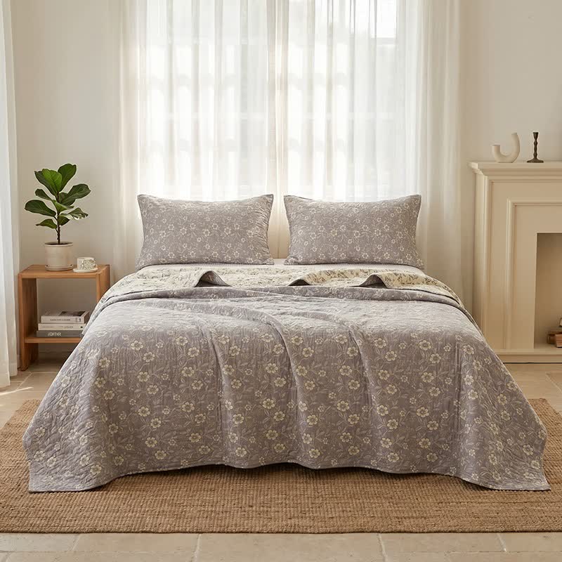 Ownkoti Reversible Rustic Flower Jacquard Cotton Quilt - image 6