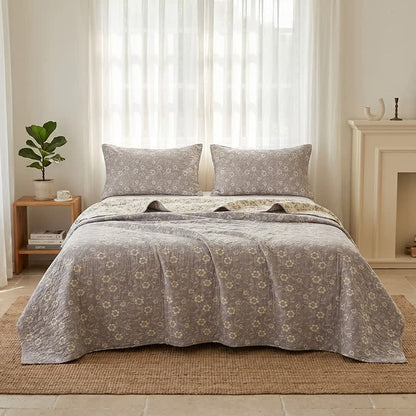 Ownkoti Reversible Rustic Flower Jacquard Cotton Quilt - image 6