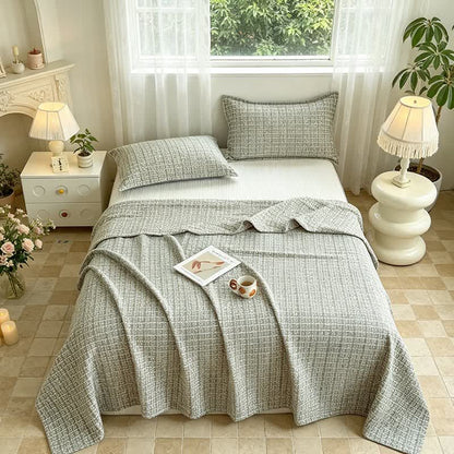 Ownkoti Modern Geometric Pattern Jacquard Cotton Quilt - Gray - 2PCS Pillowcases - 19" x 29" - image 8