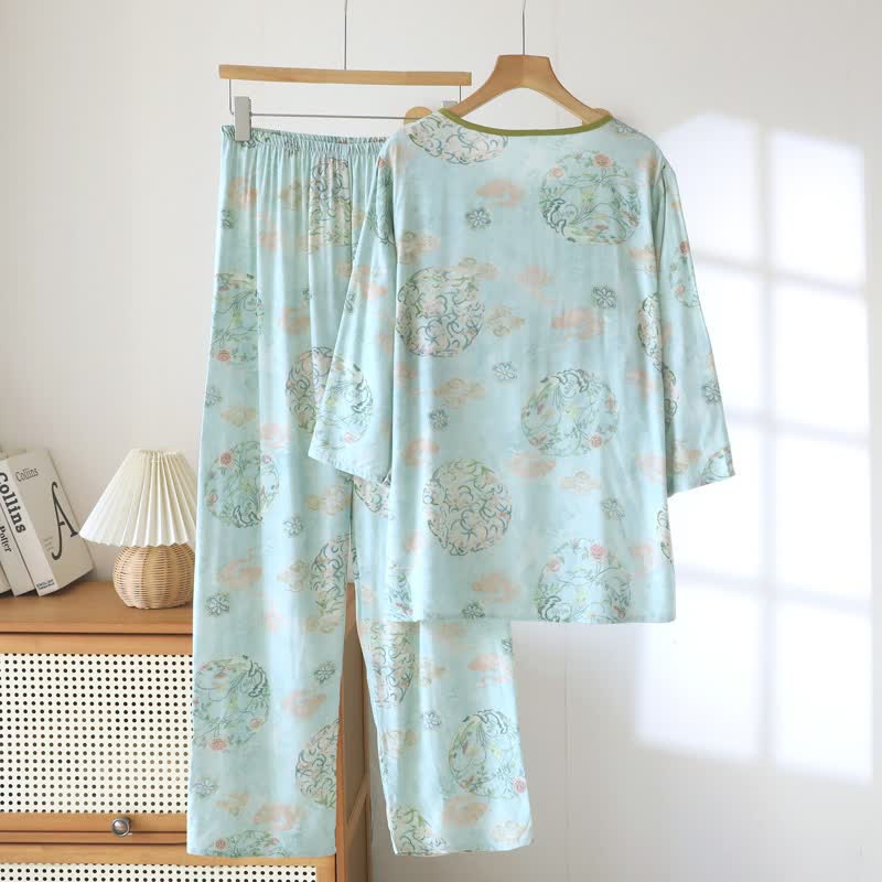Ownkoti Oriental Traditional Floral Women's Pajamas - image 1