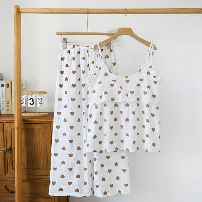 Ownkoti Ruffled Heart Cotton Gauze Cami Pajamas - image 1