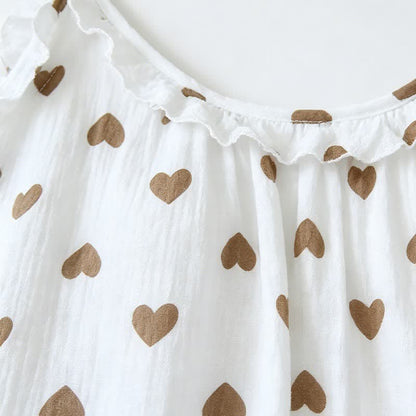 Ownkoti Ruffled Heart Cotton Gauze Cami Pajamas - image 4