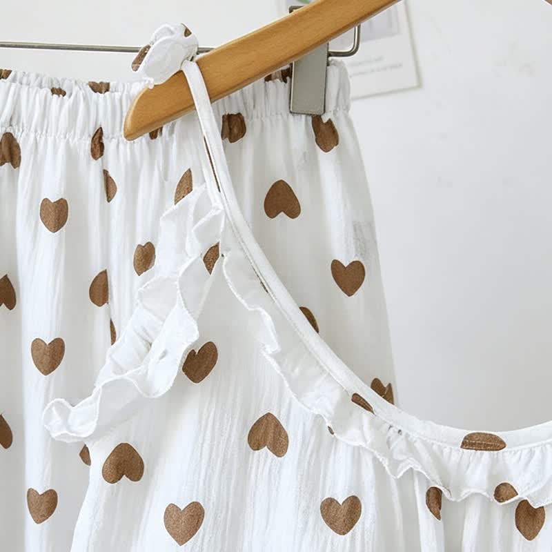 Ownkoti Ruffled Heart Cotton Gauze Cami Pajamas - image 3